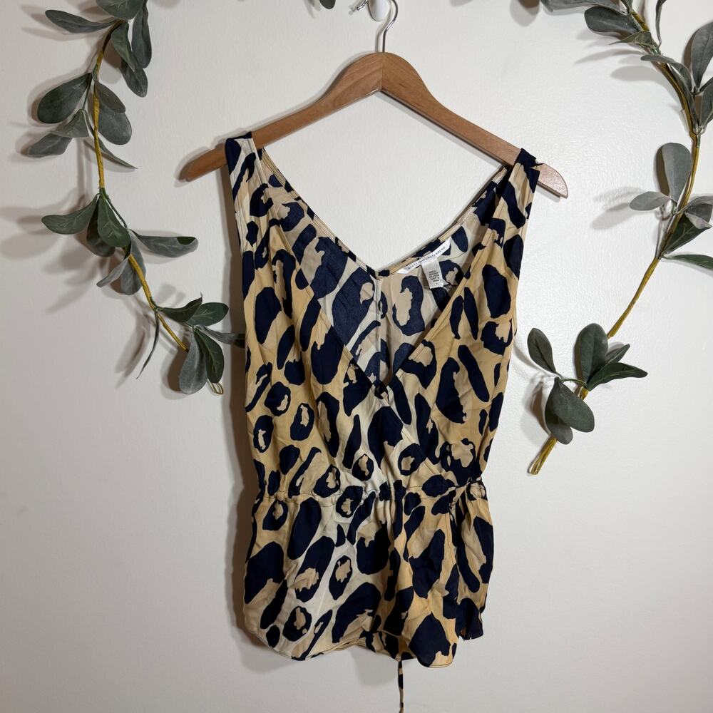 NWT Diane von Furstenberg Spotted Wrap Blouse
